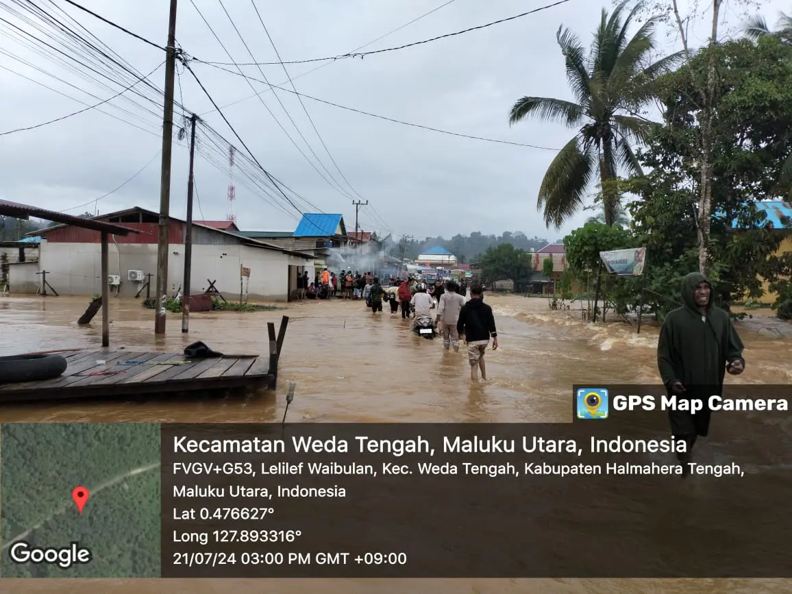 Kali Kobe Meluap, Satu Desa di Halmahera Tengah Terendam Banjir